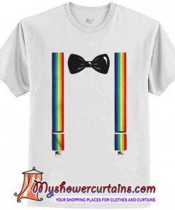Clown Rainbow Suspenders Bow Tie T-Shirt