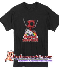 Deadpool Riding Unicorn Metal T Shirt