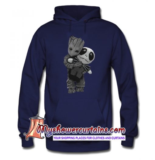 Groot hug tiny Jack Skellington Hoodie