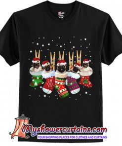 Christmas Socks Pugs T-Shirt