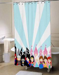 superhero princess shower curtain