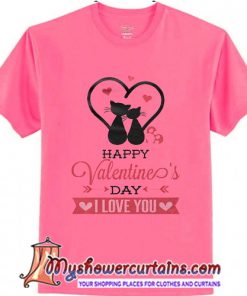 Happy Valentines Day Cat T Shirt (AT1)
