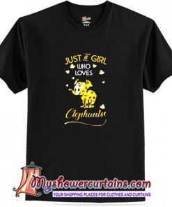 Just A Girl Who Loves Elephants Sunflower T-Shirt (AT1)