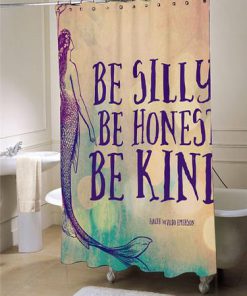 Mermaid Shower Curtain Be Silly Be Honest Be Kind large