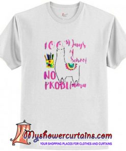 No Probllama 100 Days School LLama Teachers T-Shirt (AT)
