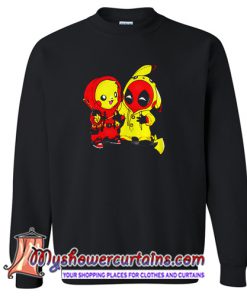 Pikapool Pikachu Pokemon and Deadpool Sweatshirt