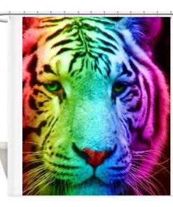 Rainbow Tiger shower curtain AT
