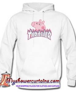 Peppa Pig X Thrasher Flame Parody Hoodie (AT)