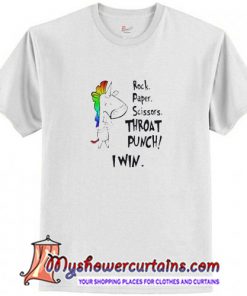 Unicorn Rock Paper Scissors Throat Punch I Win Trending T-Shirt (AT)