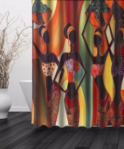 African Woman Waterproof Bathroom Shower Curtain (AT)