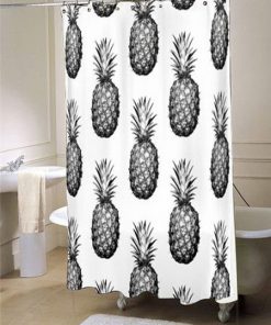 Black & White Pineapple Shower Curtain (AT)