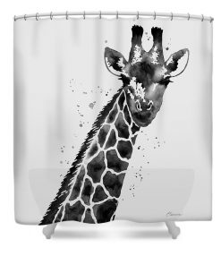 Giraffe In Black And White Shower Curtain (AT)