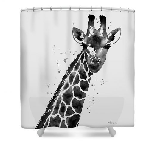 Giraffe In Black And White Shower Curtain (AT)