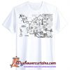 New York City Map Illustration and Wall Decal T-Shirt (AT)