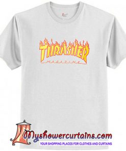 Thrasher Flame Logo White T-Shirt (AT)