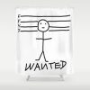 Wanted - Stickman Shower Curtain (AT)