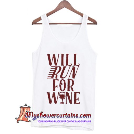 Will Run For Wine Racerback Tank Top (AT)