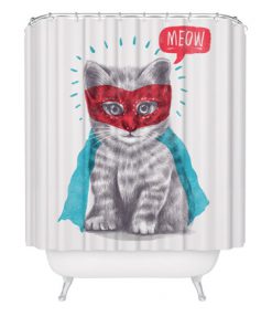 Cute Super Kitty Animal Shower Curtain (AT)