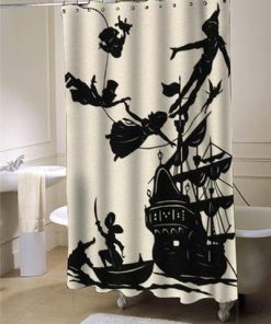 Peter Pan Flying Silhouette shower curtain customized design for home AT