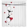 Sheep Couple with Heart Shapes in Love Hanging On Washing Fun Comic Shower Curtain (AT)