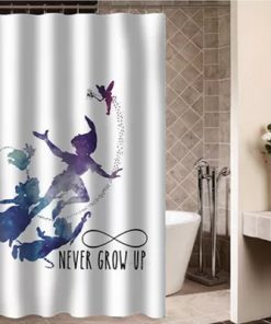 peter pan silhouette never grow up Custom Shower curtain AT