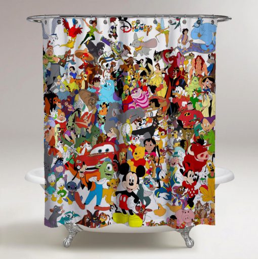 Disney All Character Mash Up Shower Curtains (AT)