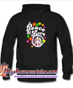 Hippie Peace Sign Peace & Love Hoodie (AT)