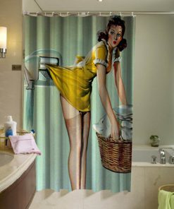 Pin Up Girl Dryer Sexy Shower Curtain (AT)