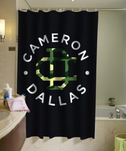 cameron dallas army logo shower curtain (AT)