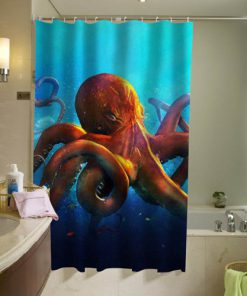 octopus underwater shower curtain (AT)