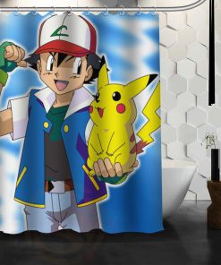 Anime Pokemon Pikachu custom Shower Curtain (AT)