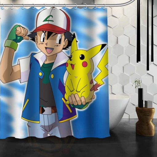 Anime Pokemon Pikachu custom Shower Curtain (AT)