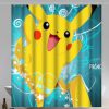 Custom Funny Cartoon Pokemon Pikachu Printed Waterproof Shower Curtain (AT)