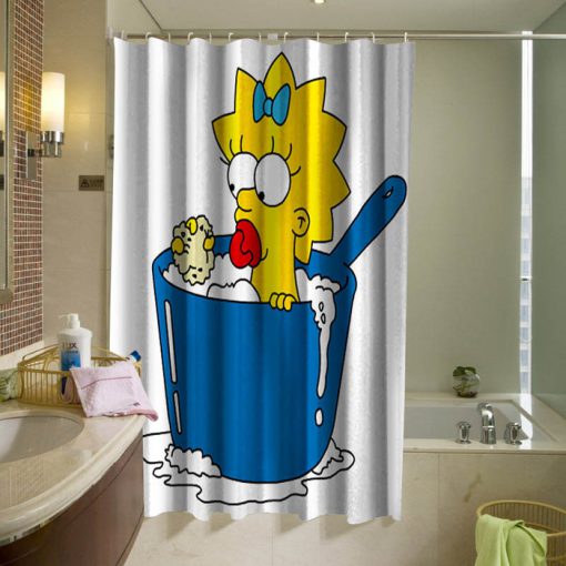 Cute Lisa Simpson Animated Sitcom Shower Curtain (AT)