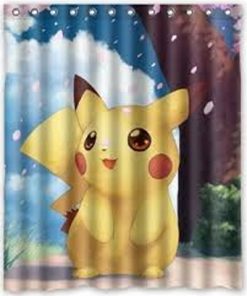 DEYOU Pokemon Cute Pikachu Shower Curtain (AT)