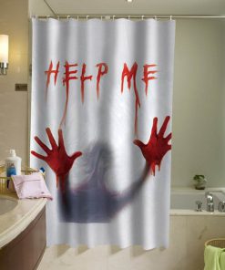 Dexter Psycho bloody help me,Halloween Decoration shower curtain (AT)