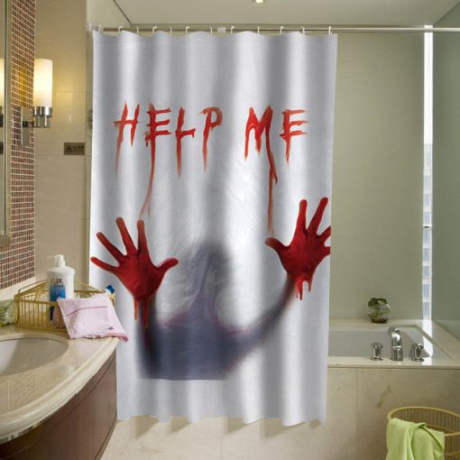 Dexter Psycho bloody help me,Halloween Decoration shower curtain (AT)