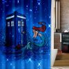 Doctor Who Meets Disney Tardis ariel Shower Curtain (AT)