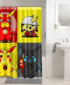 Pokemon Go Pikachu The Flash Avengers Shower Curtain (AT)