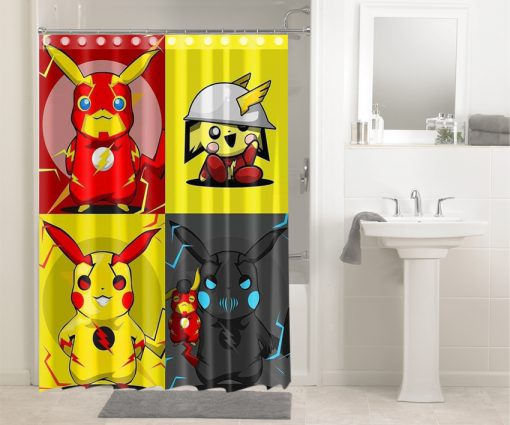 Pokemon Go Pikachu The Flash Avengers Shower Curtain (AT)