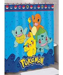 Pokemon I Choose You Pikachu and Friends Kids Shower Curtain (AT)