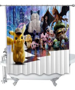 Poster Pokemon Detective Pikachu Shower Curtain (AT)