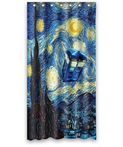 Tardis Doctor Who Starry Night Shower Curtain (AT)