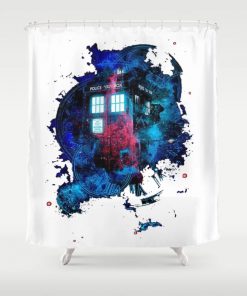 Time And Space Mist Tardis Doctor Who Shower Curtain (AT)