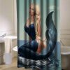 Trampy mermaid shower curtain customized design for home decor (AT)