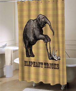 Vintage circus elephant doing tricks shower curtain customized design for home decor (AT)