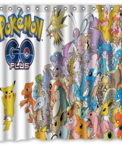Waterproof Shower Curtain With Hooks Pokemon Go Water (AT)