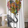 the happy elephant shower curtain customized design for home decor (AT)
