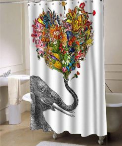 the happy elephant shower curtain customized design for home decor (AT)