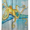 Betsy Drake Gold Octopus Shower Curtain (AT)